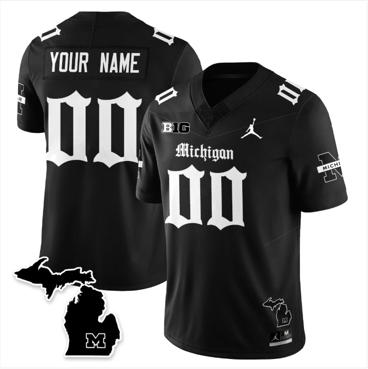 Custom Michigan Wolverines Jersey Gothic Vapor Limited Football Stitched