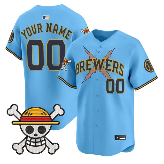 Custom Milwaukee Brewers Jersey Name, Number One Piece Premier Stitched