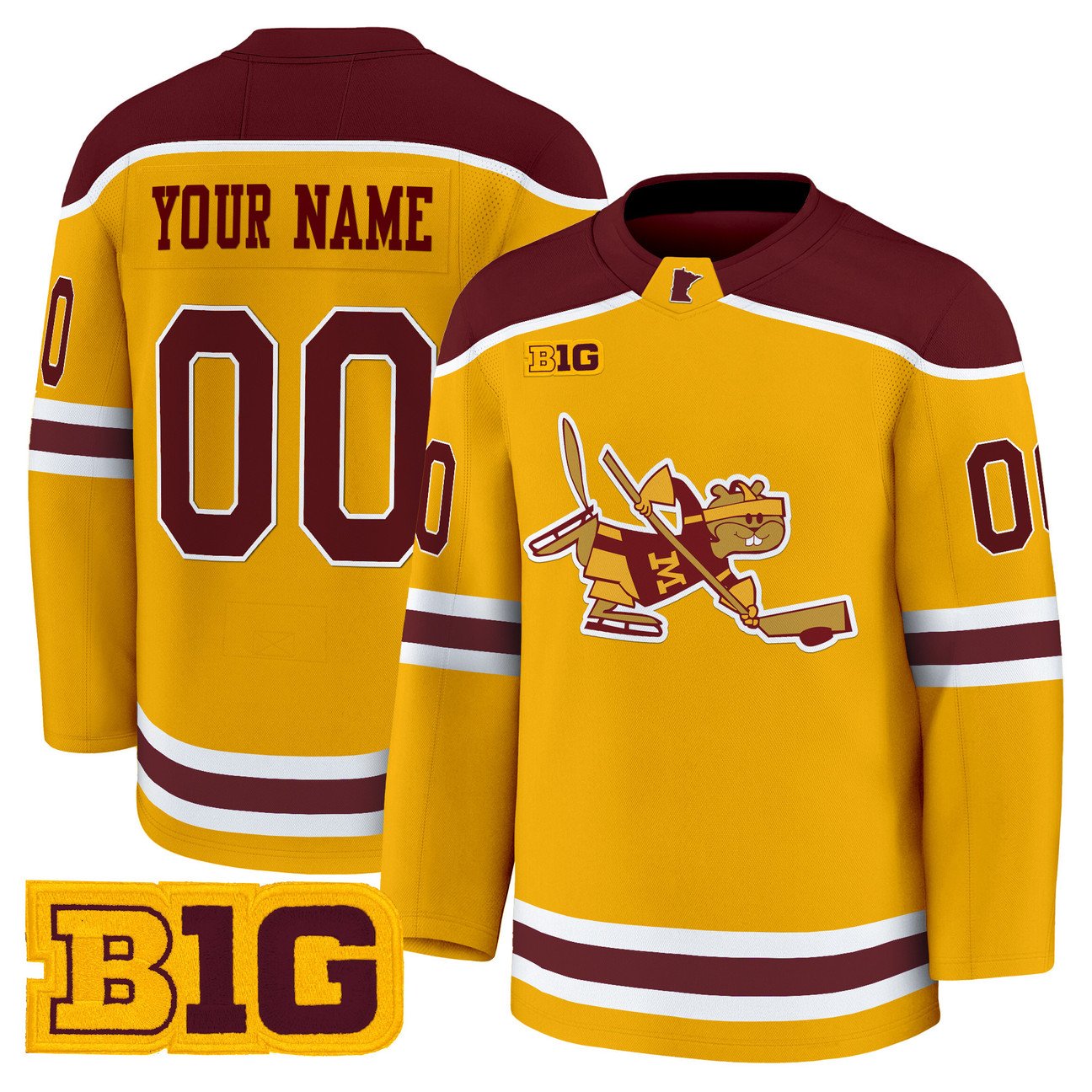 Custom Minnesota Golden Gophers Jersey Name, Number 2025-26 Premium Stitched