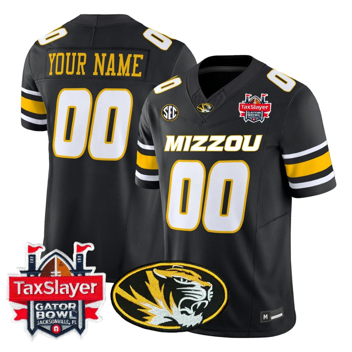 Custom Missouri Tigers Jersey 2025 Gator Bowl Vapor Limited Stitched