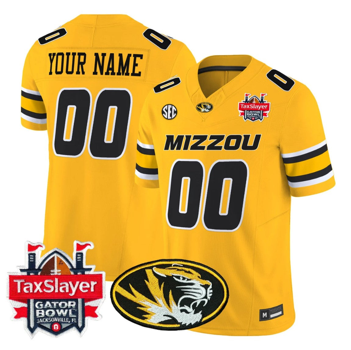 Custom Missouri Tigers Jersey 2025 Gator Bowl Vapor Limited Stitched
