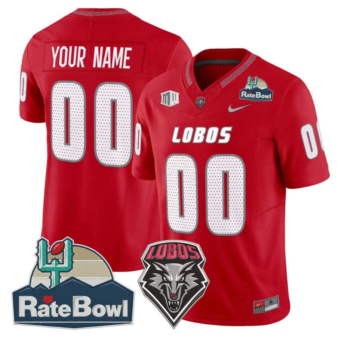 Custom New Mexico Lobos Jersey 2025 Rate Bowl Vapor Limited Stitched