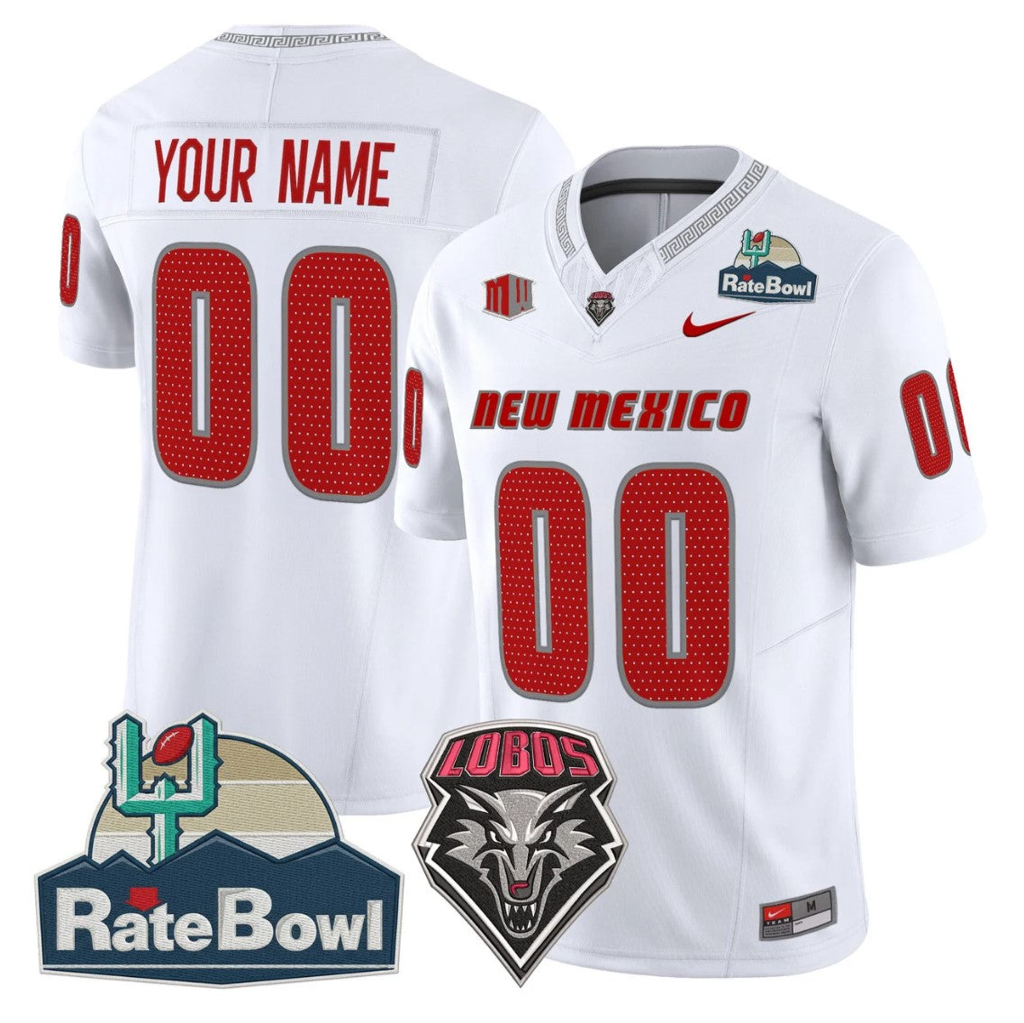 Custom New Mexico Lobos Jersey 2025 Rate Bowl Vapor Limited Stitched