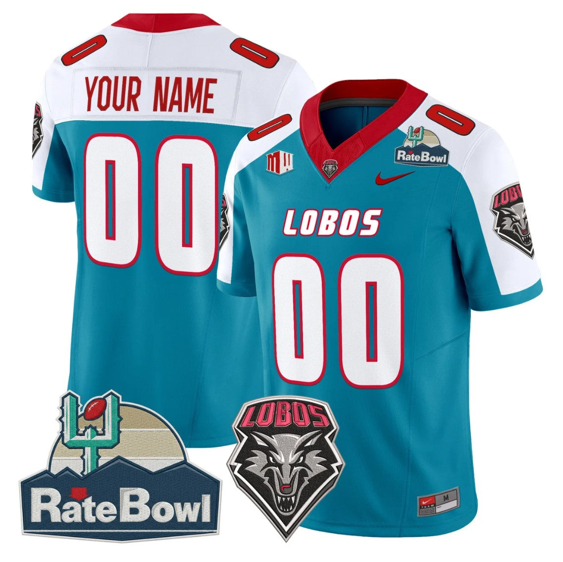 Custom New Mexico Lobos Jersey 2025 Rate Bowl Vapor Limited Stitched