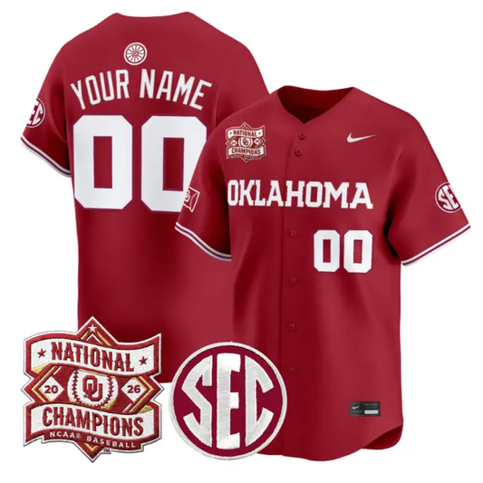 Custom Oklahoma Sooners Jersey 2026 National Champions Patch Stitched
