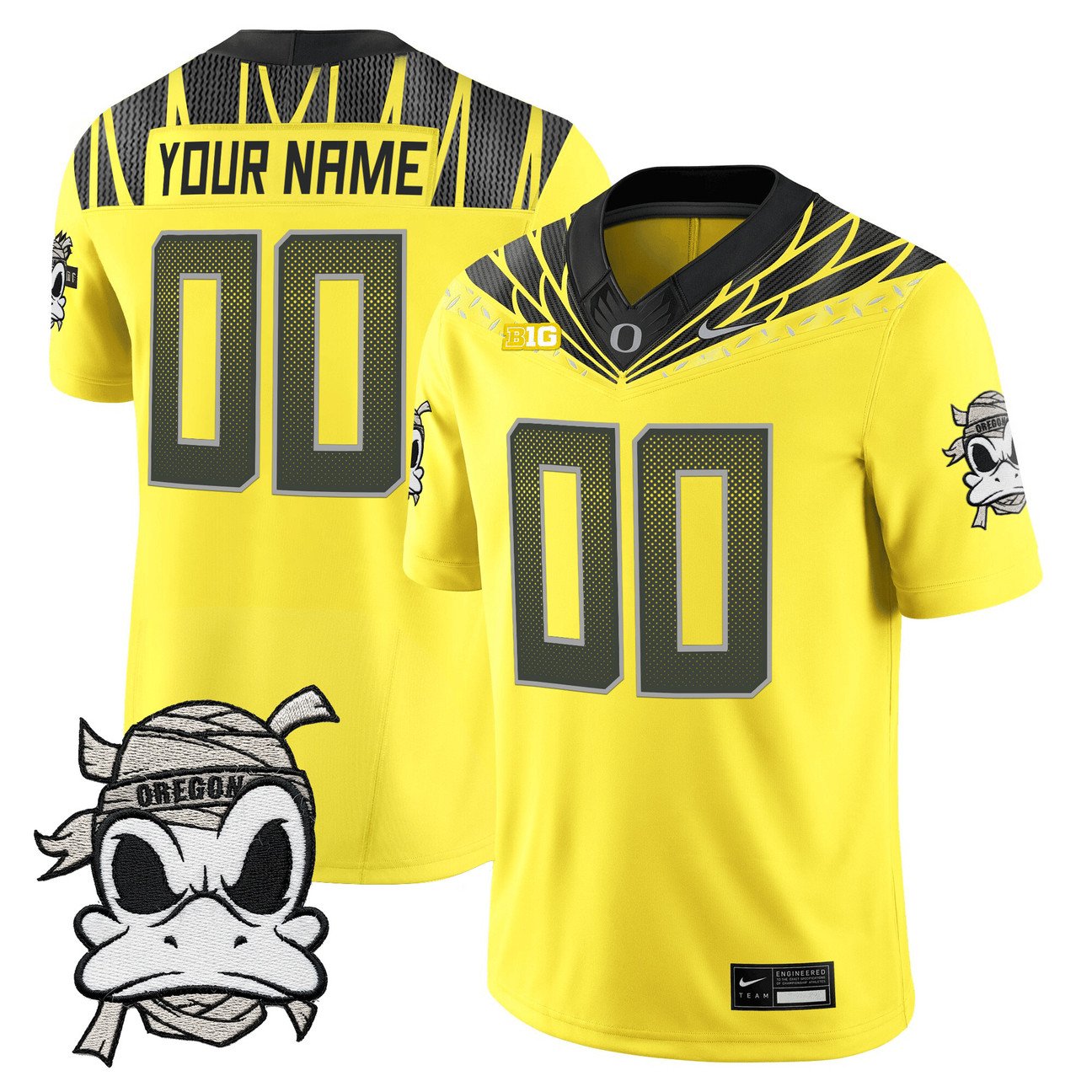 Custom Oregon Ducks 2025 Jersey Mummy Duck Vapor Limited Stitched
