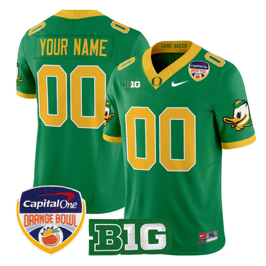 Custom Oregon Ducks Jersey 2026 Orange Bowl Patch Vapor Limited Stitched