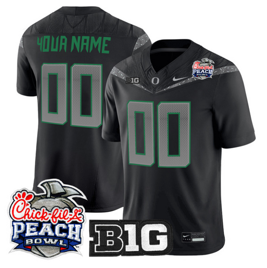 Custom Oregon Ducks Jersey 2026 Peach Bowl Patch Limited Stitched