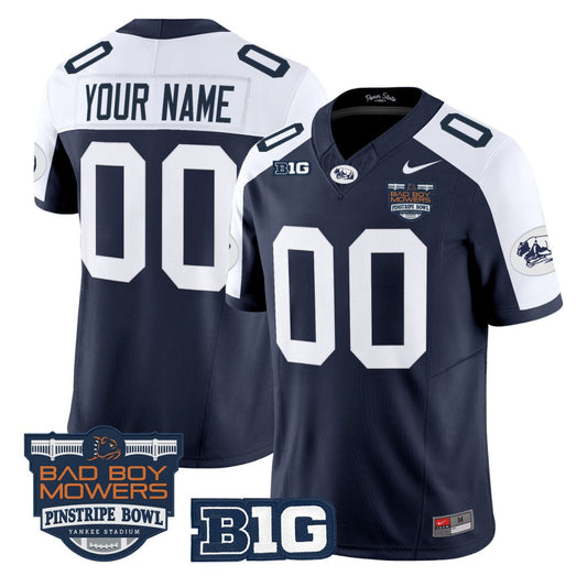 Custom Penn State Jersey Throwback Pinstripe Bowl Patch Stitched