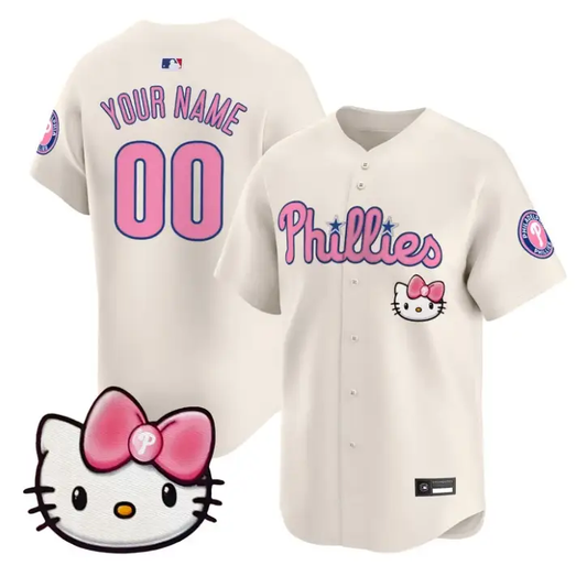 Custom Philadelphia Phillies Jersey Name, Number Hello Kitty Stitched