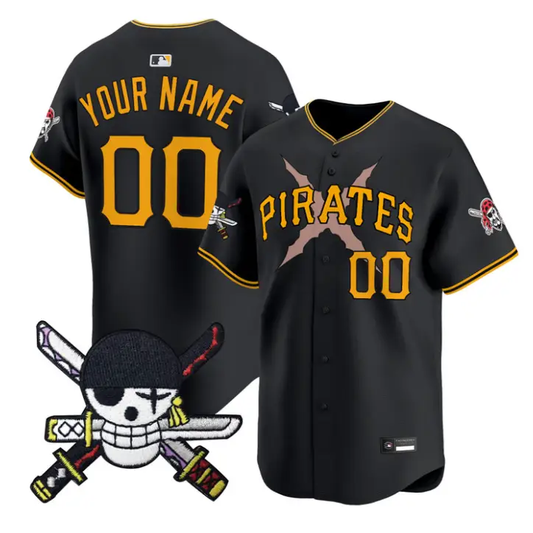 Custom Pittsburgh Pirates Jersey Name, Number One Piece Zoro Patch