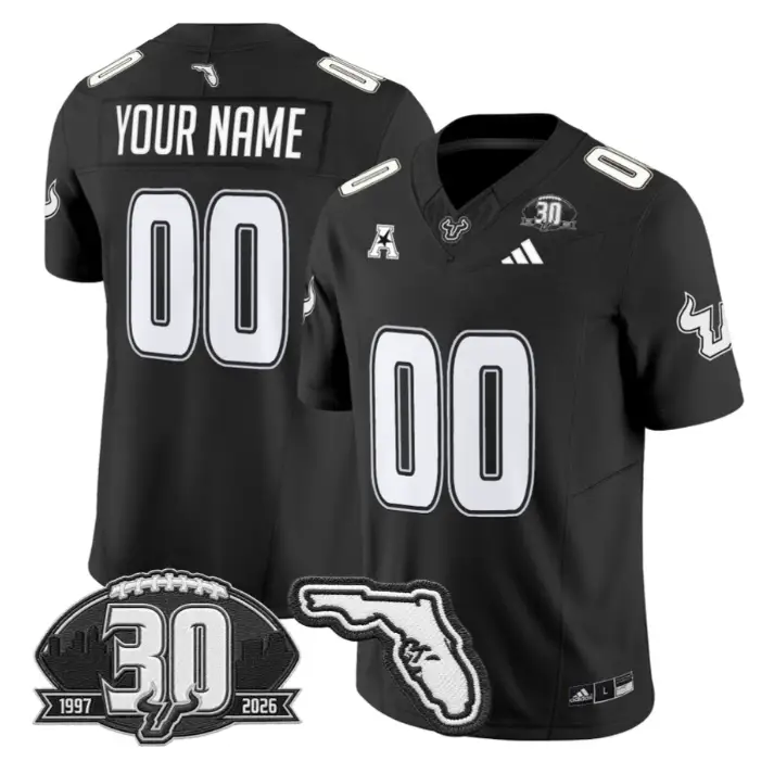 Custom South Florida Bulls Jersey 30th Anniversary Patch Stitched