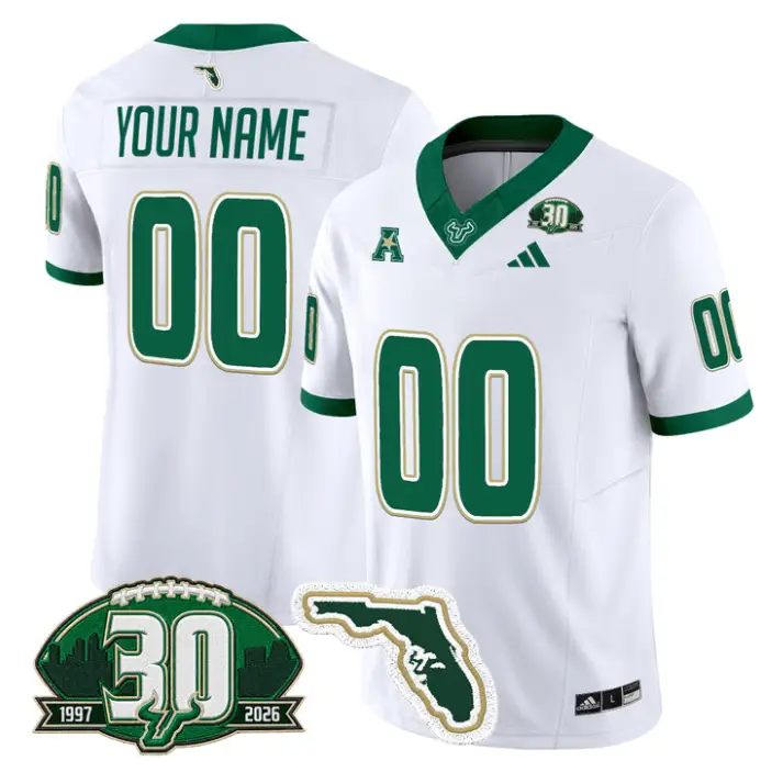Custom South Florida Bulls Jersey 30th Anniversary Patch Stitched