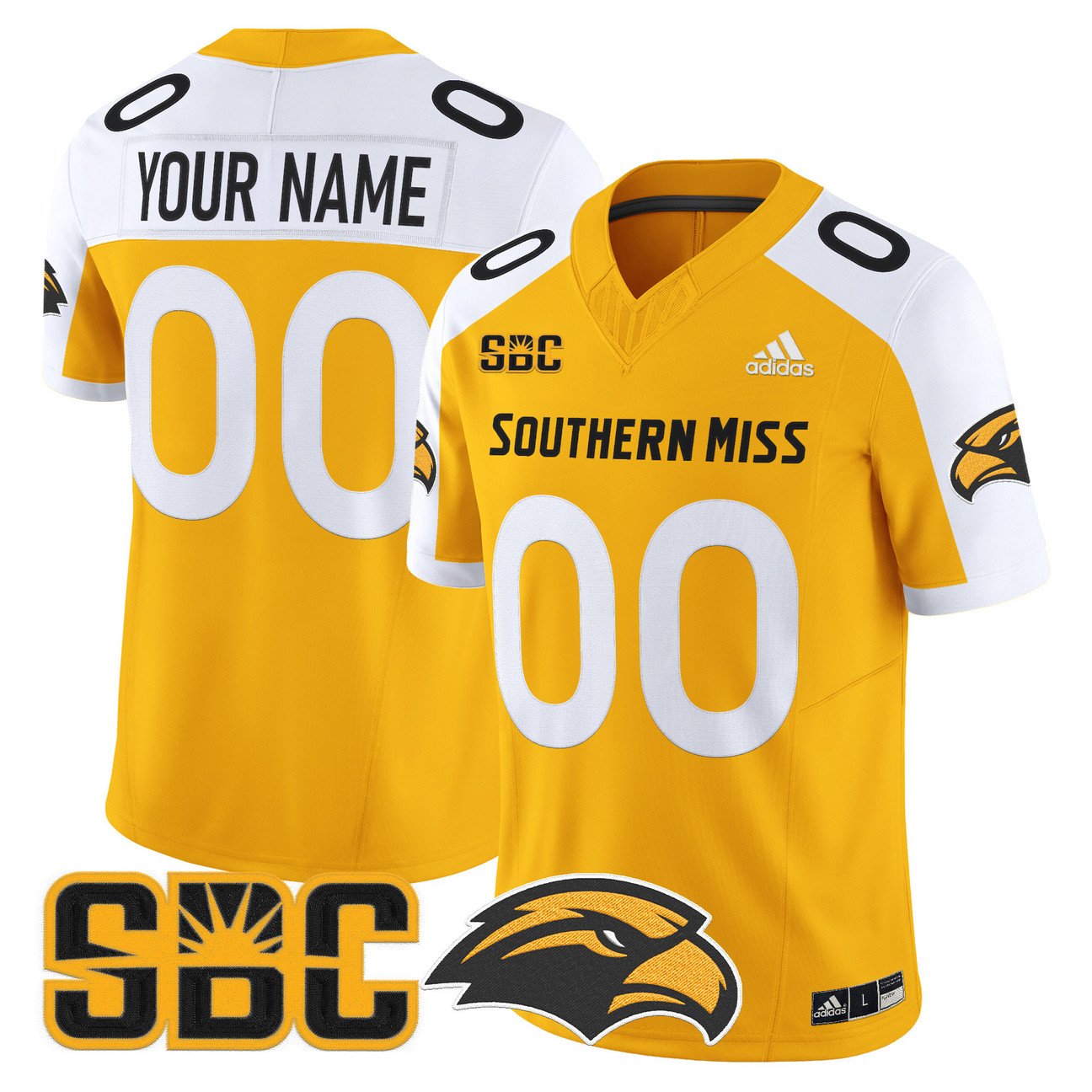 Custom Southern Miss Golden Eagles Jersey 2025 Vapor Limited Stitched