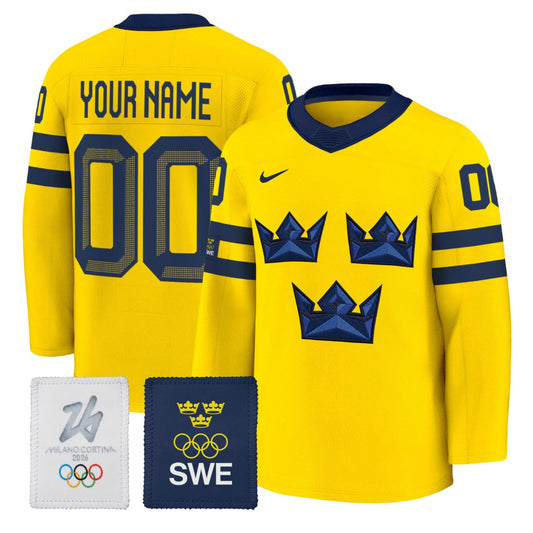 Custom Sweden Olympic 2026 Jersey Name, Number Premium All Stitched