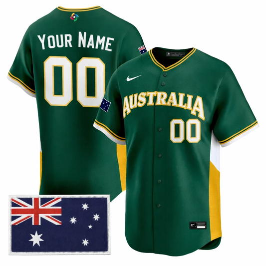 Custom Team Australia Jersey Name, Number 2026 World Baseball Stitched