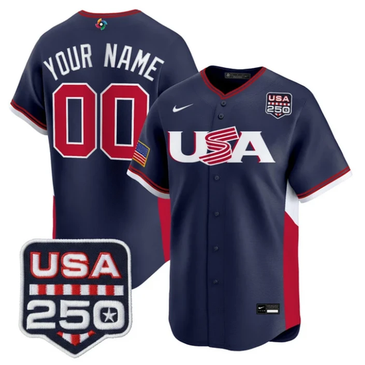 Custom Team USA Jersey World Baseball Classic 250 USA Patch 2026 Roster Stitched