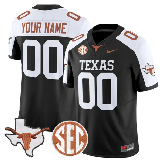 Custom Texas Longhorns Jersey 2026 Map and SEC Patch Stitched