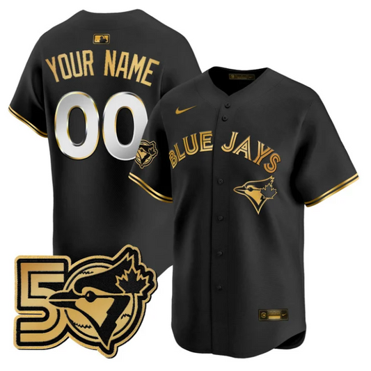 Custom Toronto Blue Jays Jersey Name, Number 50 Seasons Stitched
