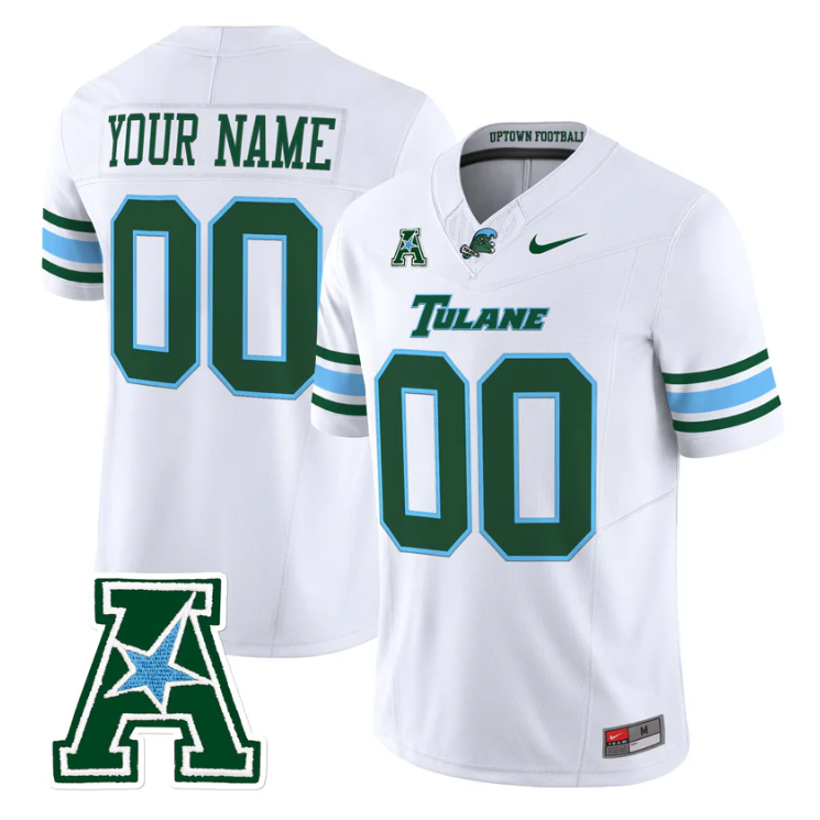 Custom Tulane Green Wave Jersey Name, Number 2025 Vapor Limited Stitched