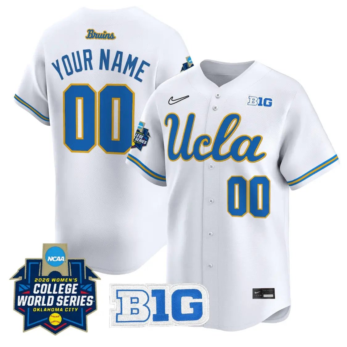 Custom UCLA Bruins Jersey Softball 2026 World Series Premier Stitched