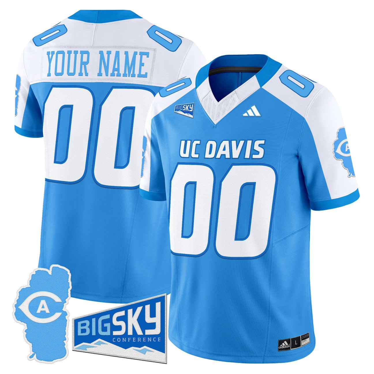 Custom UC Davis Aggies Jersey 2025 Lake Tahoe Patch Stitched