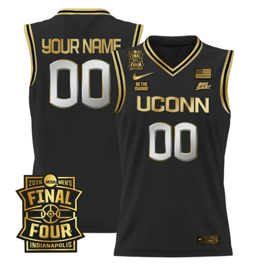 Custom UConn Huskies Jersey Name, Number 2026 Final Four Patch Stitched