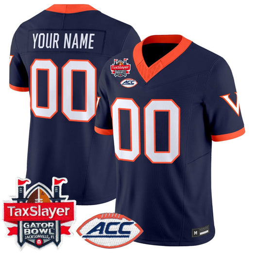 Custom Virginia Cavaliers Jersey 1995 Throwbacks Gator Bowl Patch Stitched