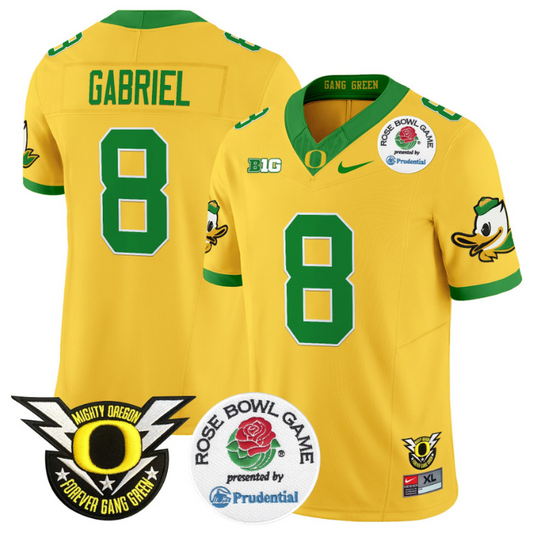 Dillon Gabriel Jersey #8 Oregon Ducks Football 2024 Rose Bowl Gold
