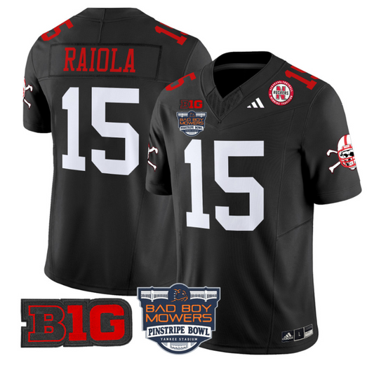 Dylan Raiola Jersey #15 Nebraska Cornhuskers 2025 Pinstripe Bowl Black