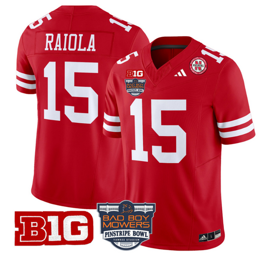 Dylan Raiola Jersey #15 Nebraska Cornhuskers 2025 Pinstripe Bowl Scartlet