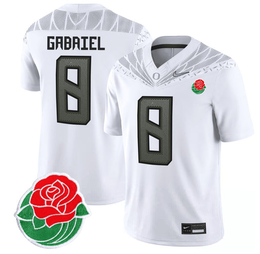 Dillon Gabriel Jersey #8 Oregon Ducks Rose Bowl Patch Vapor Football White