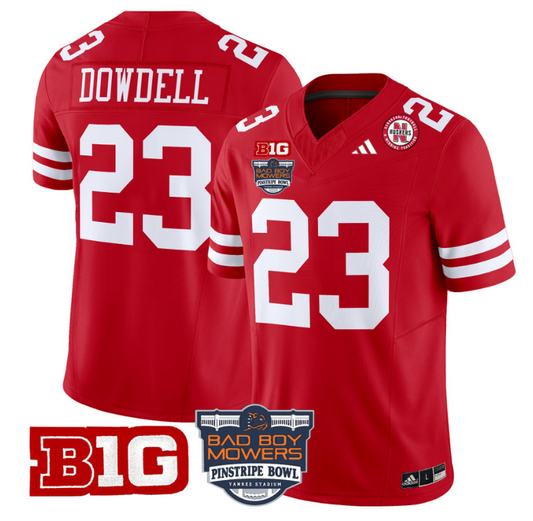 Dante Dowdell Jersey #23 Nebraska Cornhuskers 2025 Pinstripe Bowl Scarlet