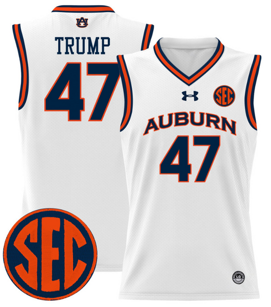 Donald Trump Jersey #47 Auburn Tigers 2024 Lightweight Basketball White
