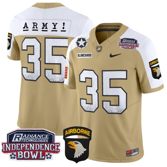 Doc Blanchard Jersey #35 Army Black Knights Independence Bowl Patch Tan Alternate