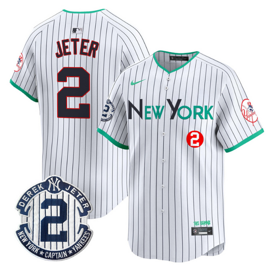 Derek Jeter Jersey #2 New York Yankees City Connect Vapor Premier Limited Stitched Pinstripe