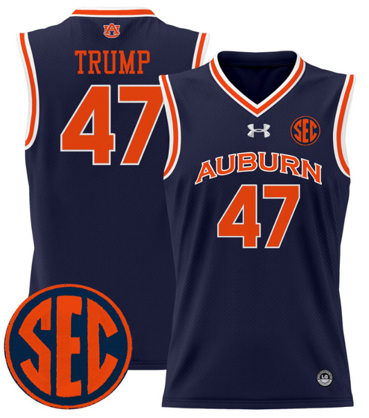 Donald Trump Jersey #47 Auburn Tigers 2024 Lightweight Basketball Navy