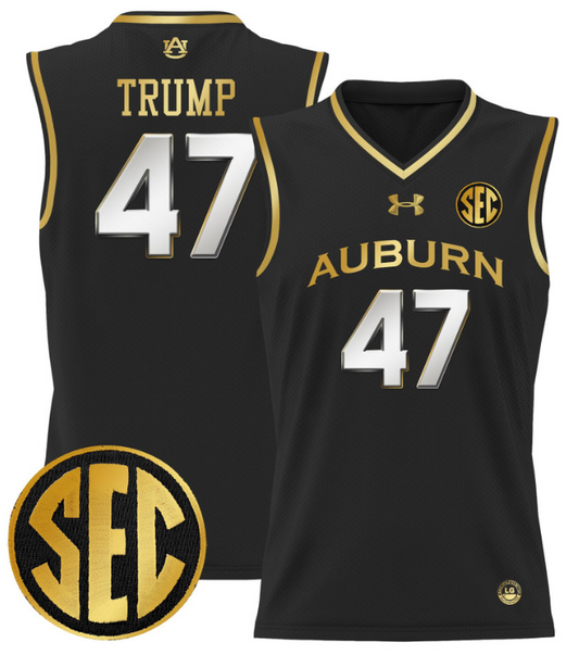 Donald Trump Jersey #47 Auburn Tigers 2024 Lightweight Basketball Black Gold