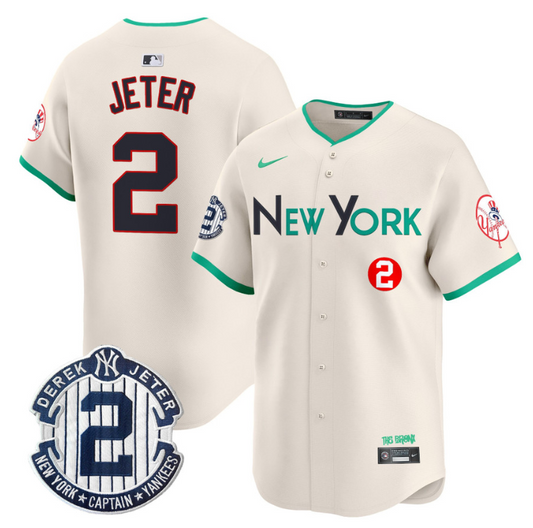 Derek Jeter Jersey #2 New York Yankees City Connect Vapor Premier Limited Stitched Cream