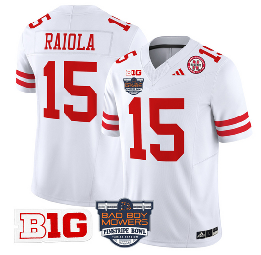 Dylan Raiola Jersey #15 Nebraska Cornhuskers 2025 Pinstripe Bowl White