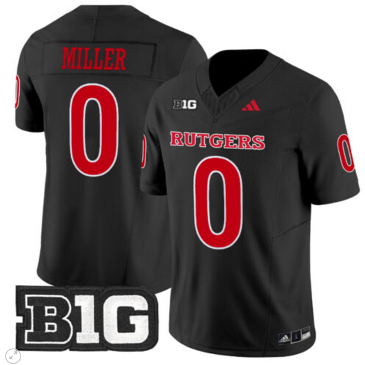 Dymere Miller Jersey #0 Rutgers Scarlet Knights Vapor Limited Football Black