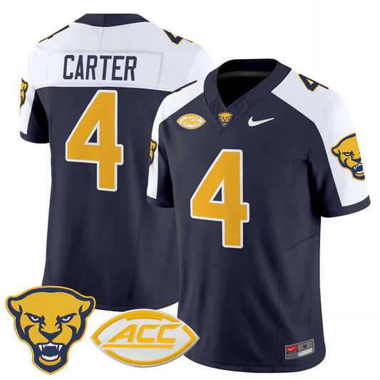 Daniel Carter Jersey #4 Pittsburgh Panthers 2025 Limited Stitched Navy Alter