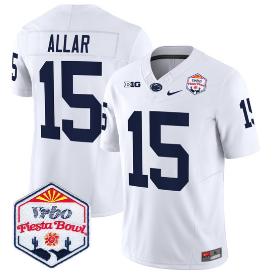 Drew Allar Jersey #15 Penn State 2024 Fiesta Bowl Patch Stitched White