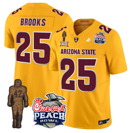 DeCarlos Brooks Jersey #25 Arizona State Peach Bowl Patch Football V2 Gold