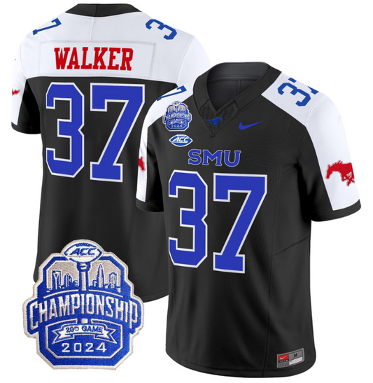 Doak Walker Jersey #37 SMU Mustangs 2024 ACC Championship Patch Black Alternate
