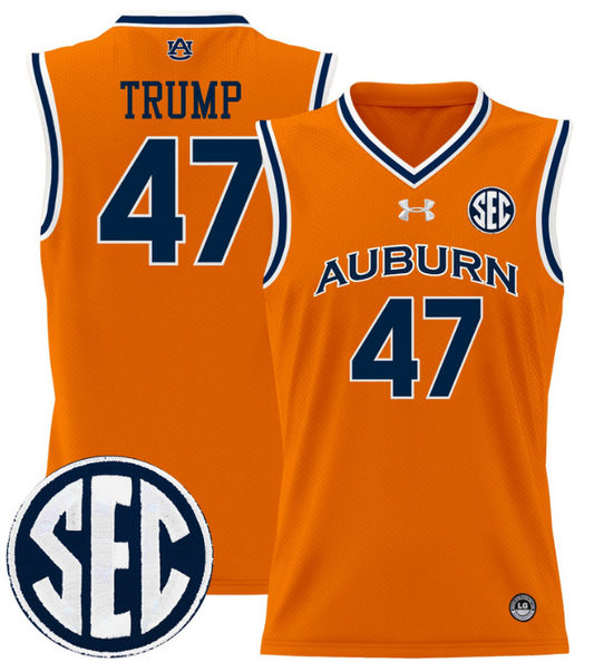 Donald Trump Jersey #47 Auburn Tigers 2024 Lightweight Basketball Orange