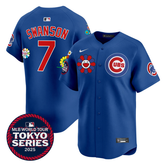 Dansby Swanson Jersey #7 Chicago Cubs Tokyo Series 2025 Vapor Premier Limited Stitched Royal