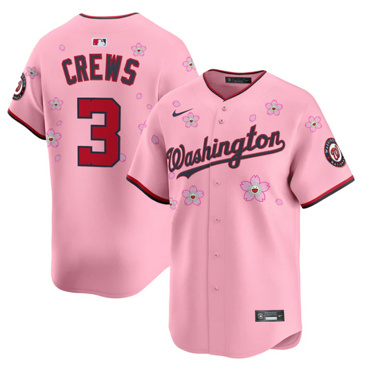 Dylan Crews Jersey #3 Washington Nationals Cherry Blossom Vapor Premier Limited Stitched