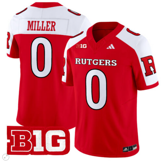 Dymere Miller Jersey #0 Rutgers Scarlet Knights Vapor Limited Football Red Alternate