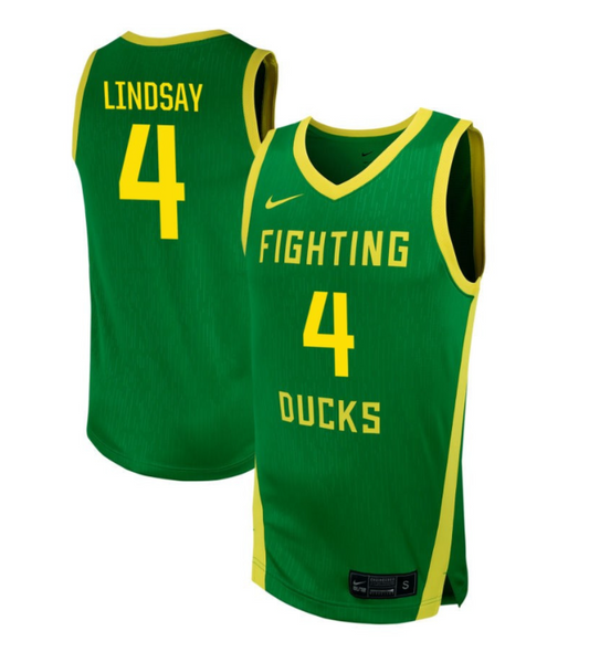 Dez Lindsay Jersey #4 Oregon Ducks NIL Basketball Green